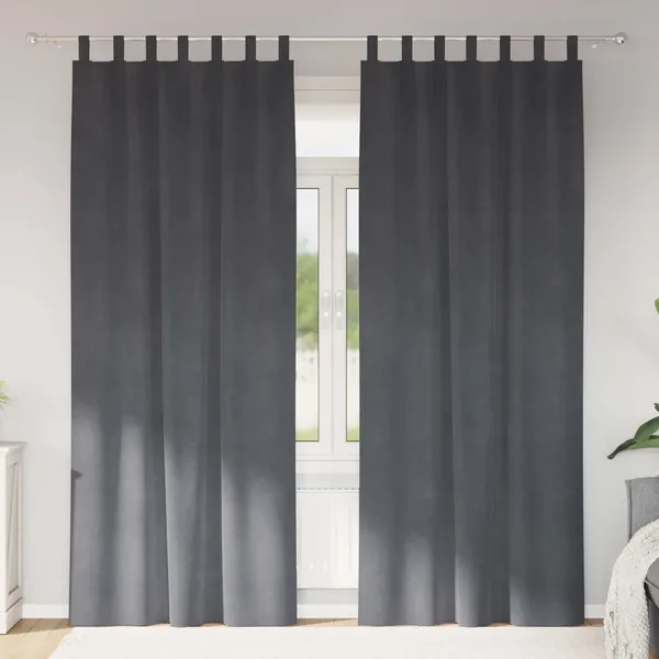Rideaux occultants 2 pcs Gris clair 140 x 260 cm Velours