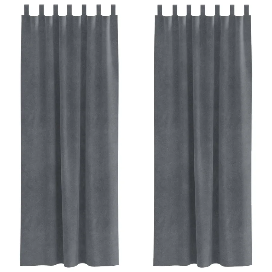 Rideaux occultants 2 pcs Gris clair 140 x 260 cm Velours - 2