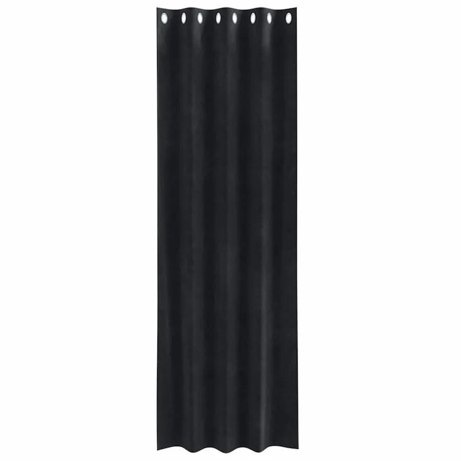 Rideaux occultants 2 pcs Noir 140 x 245 cm Velours - 4