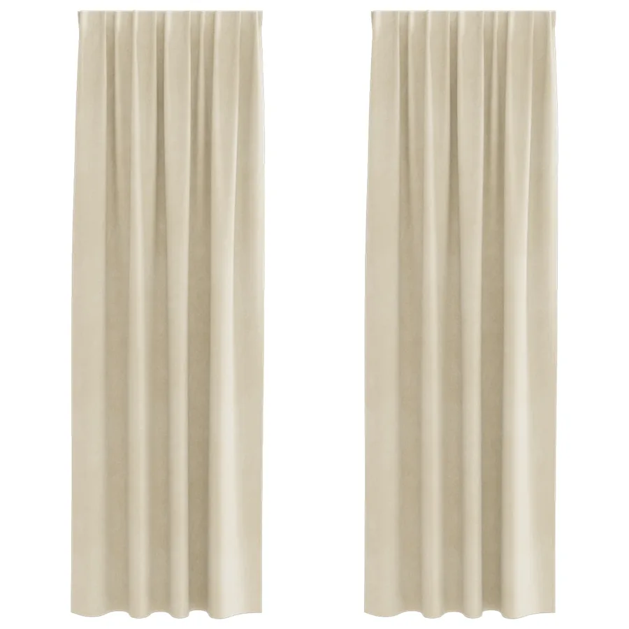 Rideaux occultants 2 pcs Crème 140 x 260 cm Velours - 2