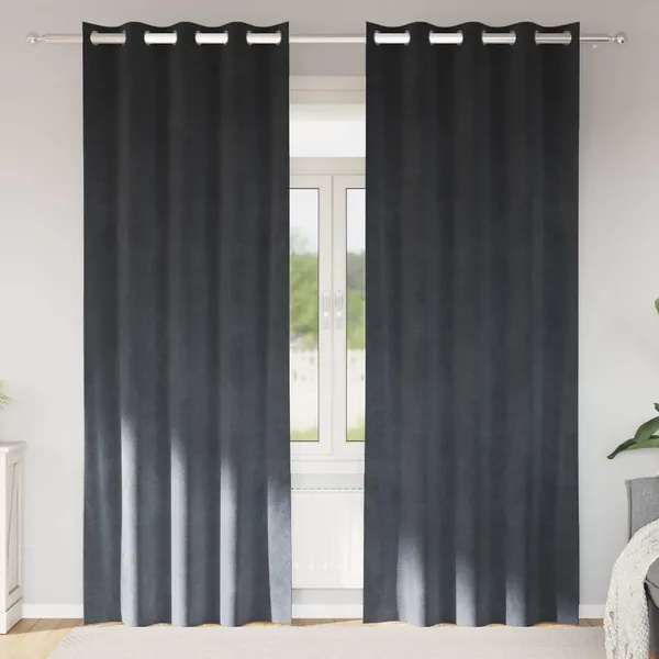 Rideaux occultants 2 pcs Gris clair 140 x 225 cm Velours