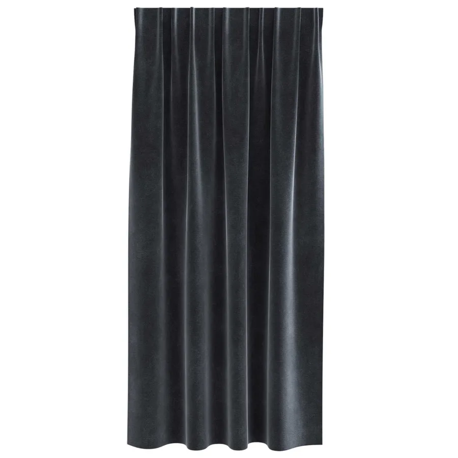 Rideaux occultants 2 pcs Gris foncé 140 x 175 cm Velours - 4