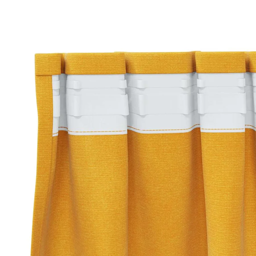 Rideaux occultants 2 pcs Jaune moutarde 140 x 175 cm Velours - 5