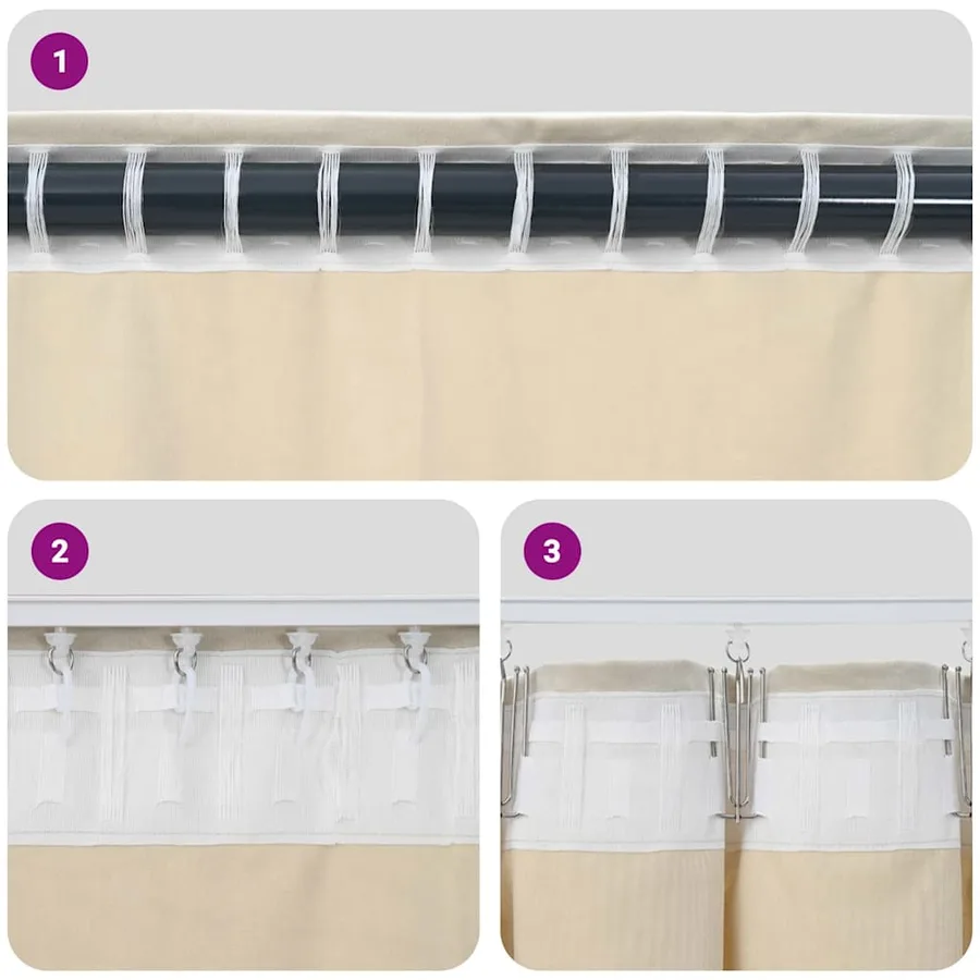 Rideaux occultants 2 pcs Vert foncé 140 x 225 cm Velours - 7