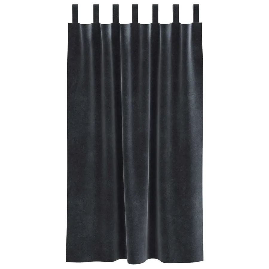 Rideaux occultants 2 pcs Gris foncé 140 x 175 cm Velours - 4