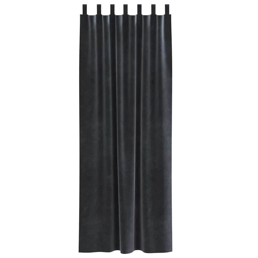 Rideaux occultants 2 pcs Gris foncé 140 x 245 cm Velours - 4