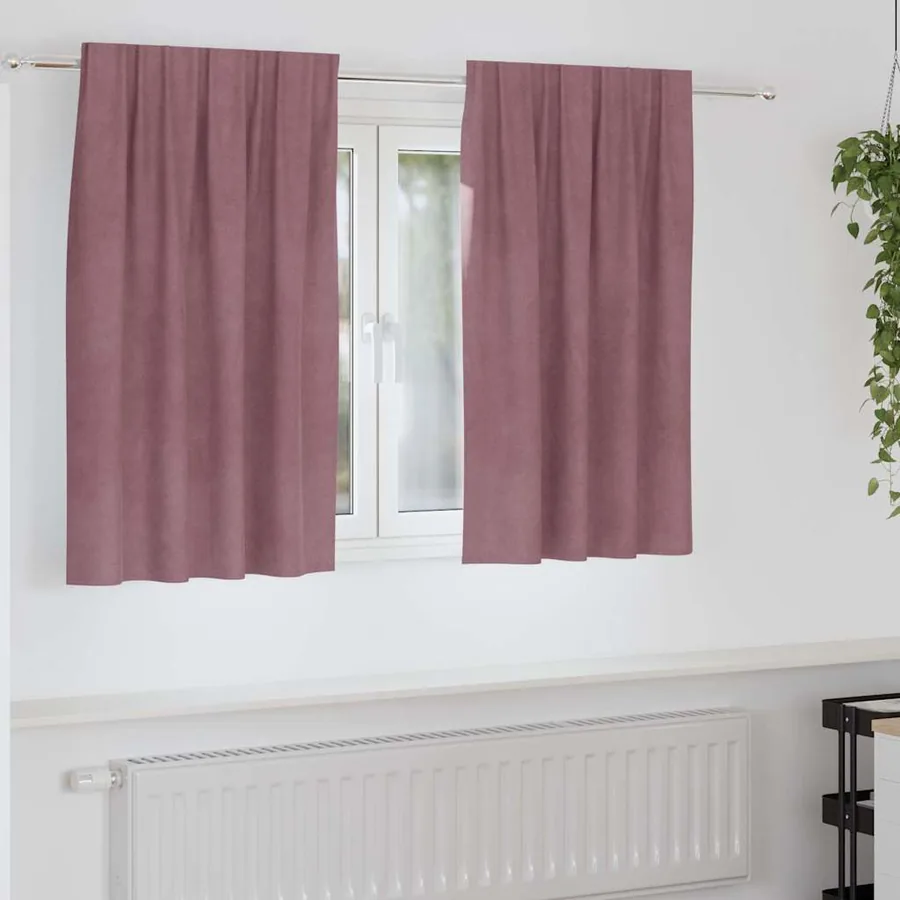 Rideaux occultants 2 pcs Rose foncé 140 x 140 cm Velours