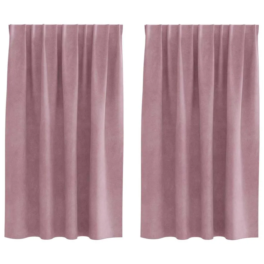Rideaux occultants 2 pcs Rose foncé 140 x 140 cm Velours - 2