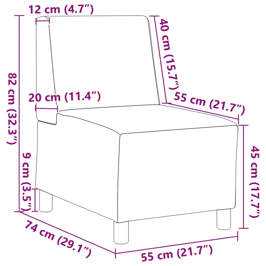 Fauteuil crème 55 cm similicuir - 9