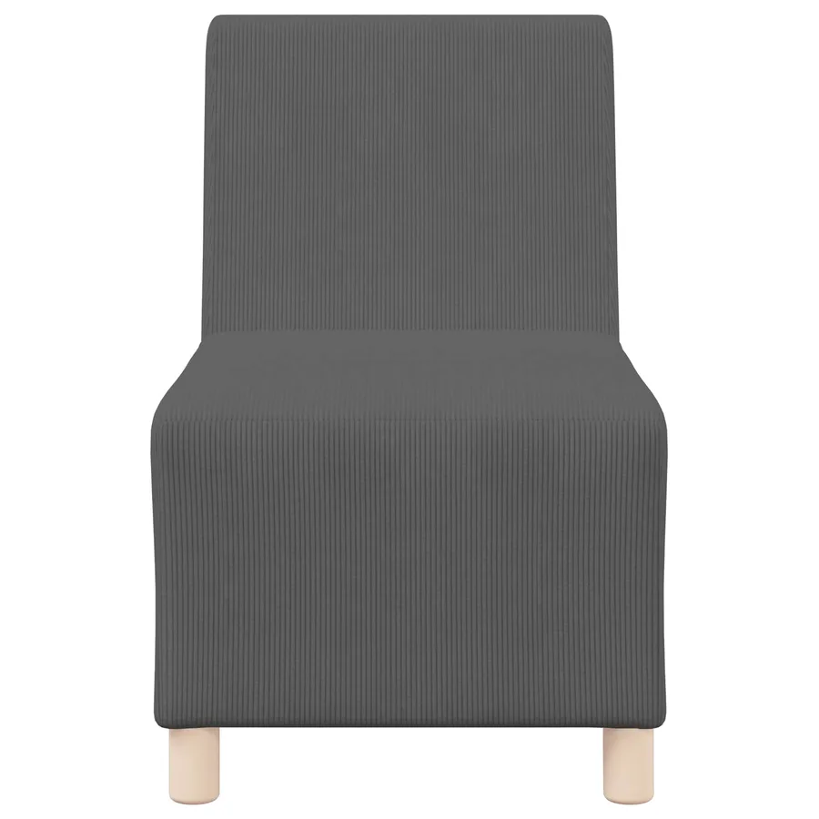 Fauteuil gris foncé 55 cm velours côtelé - 4