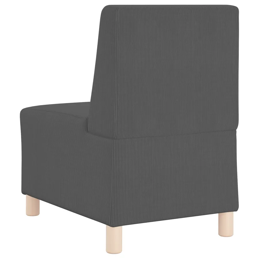 Fauteuil gris foncé 55 cm velours côtelé - 6