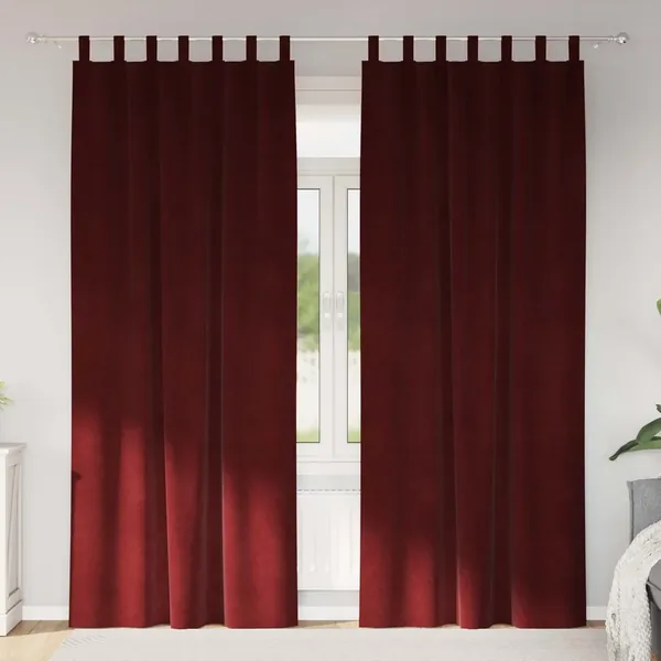 Rideaux occultants 2 pcs Bordeaux 140 x 225 cm Velours