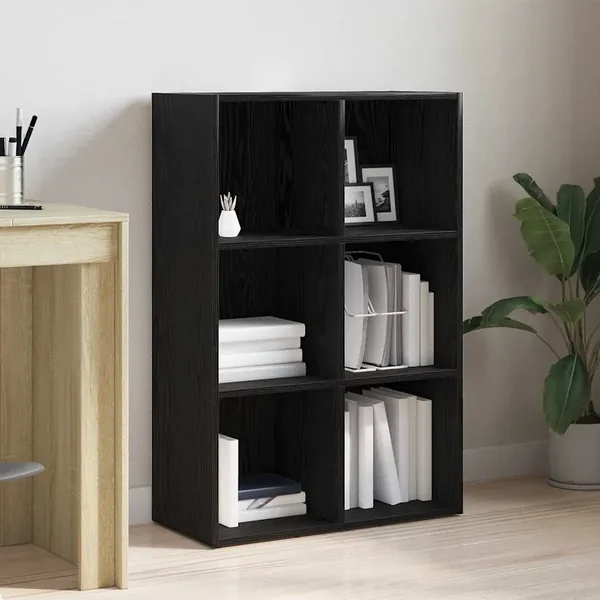 Bibliothèque en chêne noir 66 x 30 x 98 cm bois d'ingénierie