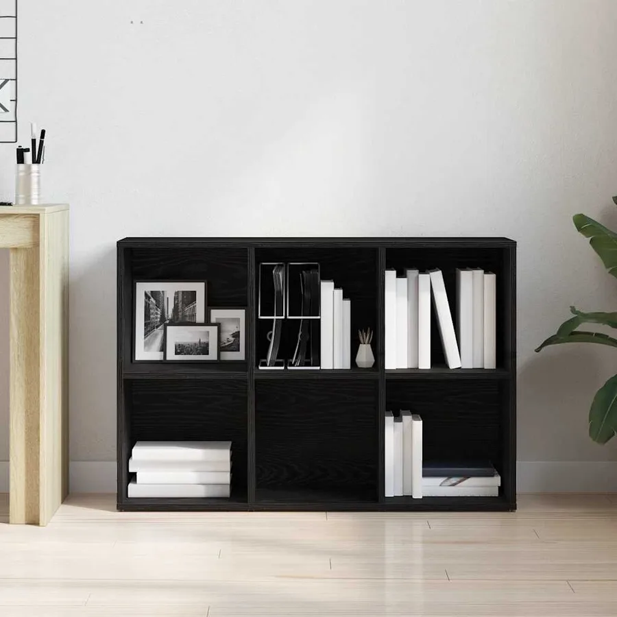Bibliothèque en chêne noir 66 x 30 x 98 cm bois d'ingénierie - 3