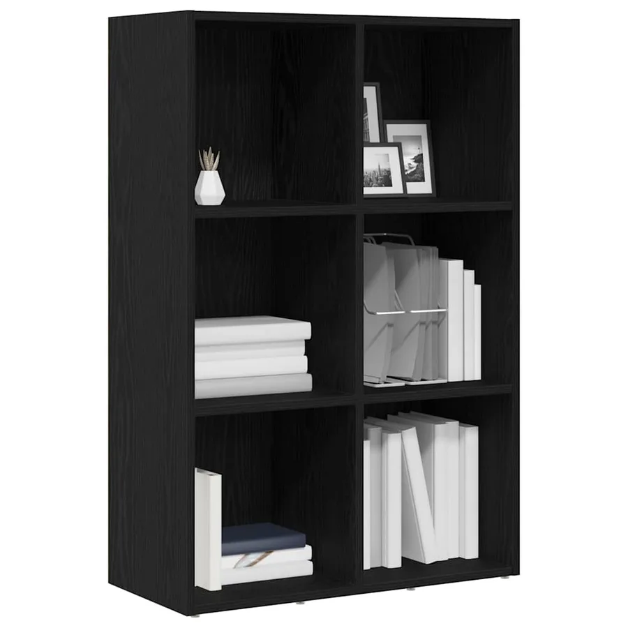 Bibliothèque en chêne noir 66 x 30 x 98 cm bois d'ingénierie - 4