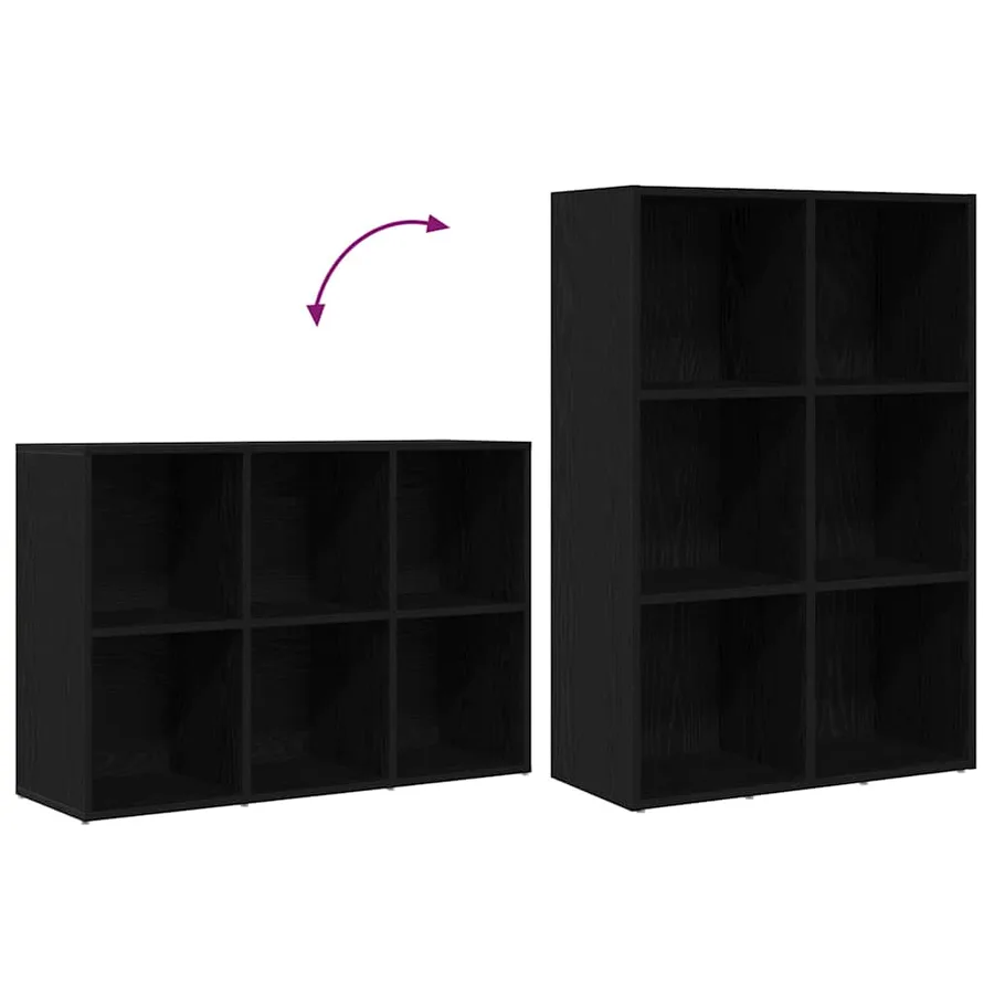 Bibliothèque en chêne noir 66 x 30 x 98 cm bois d'ingénierie - 8