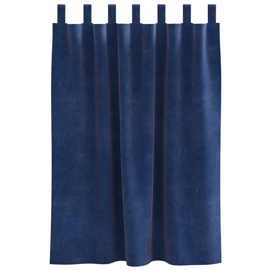 Rideaux occultants 2 pcs Bleu foncé 140 x 140 cm Velours - 4