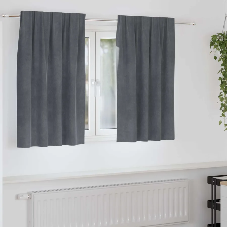 Rideaux occultants 2 pcs Gris clair 140 x 140 cm Velours
