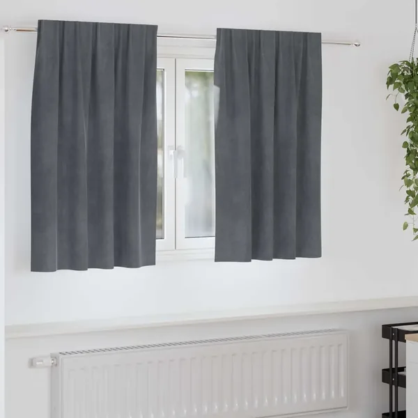 Rideaux occultants 2 pcs Gris clair 140 x 140 cm Velours