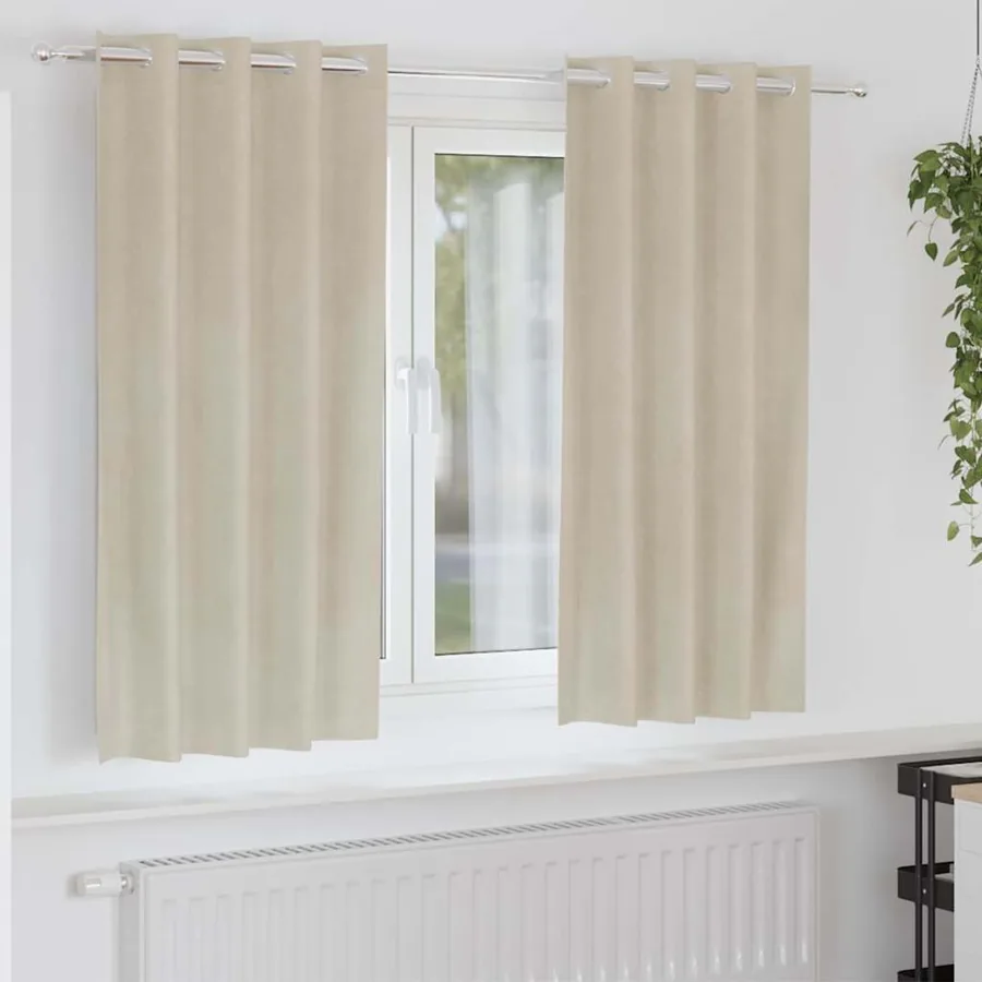 Rideaux occultants 2 pcs Crème 140 x 175 cm Velours