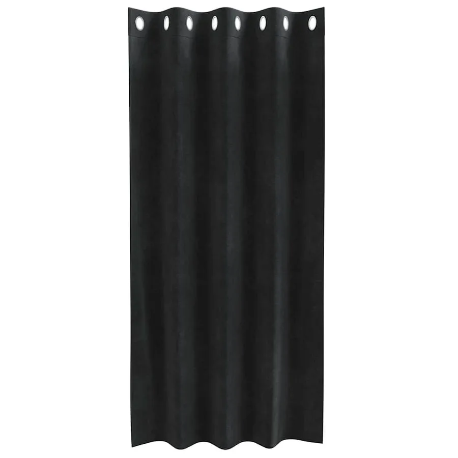 Rideaux occultants 2 pcs Noir 140 x 175 cm Velours - 4