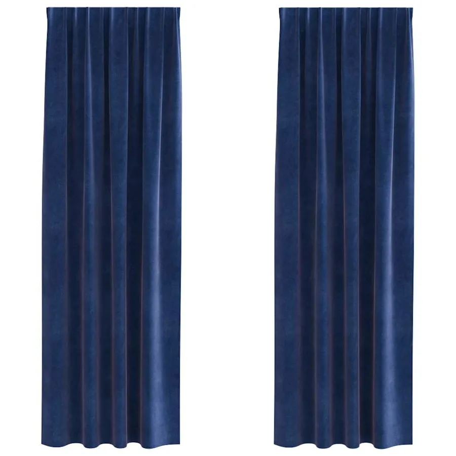 Rideaux occultants 2 pcs Bleu foncé 140 x 245 cm Velours - 2
