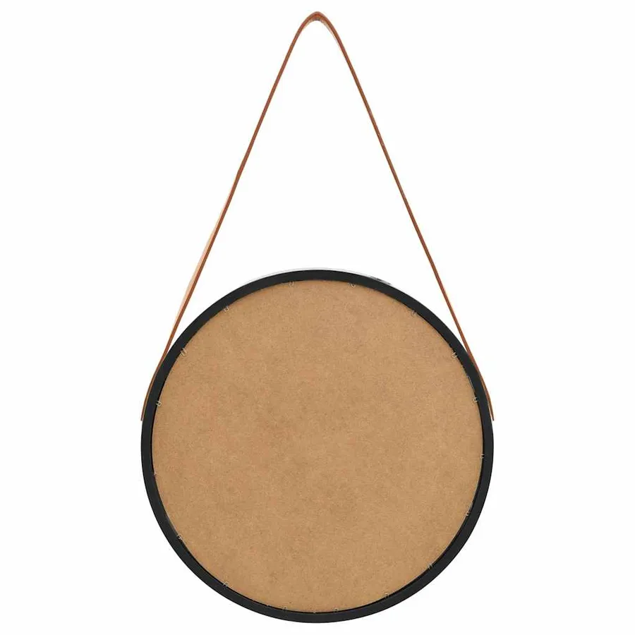 Miroir mural avec sangle 40 cm Noir - 5