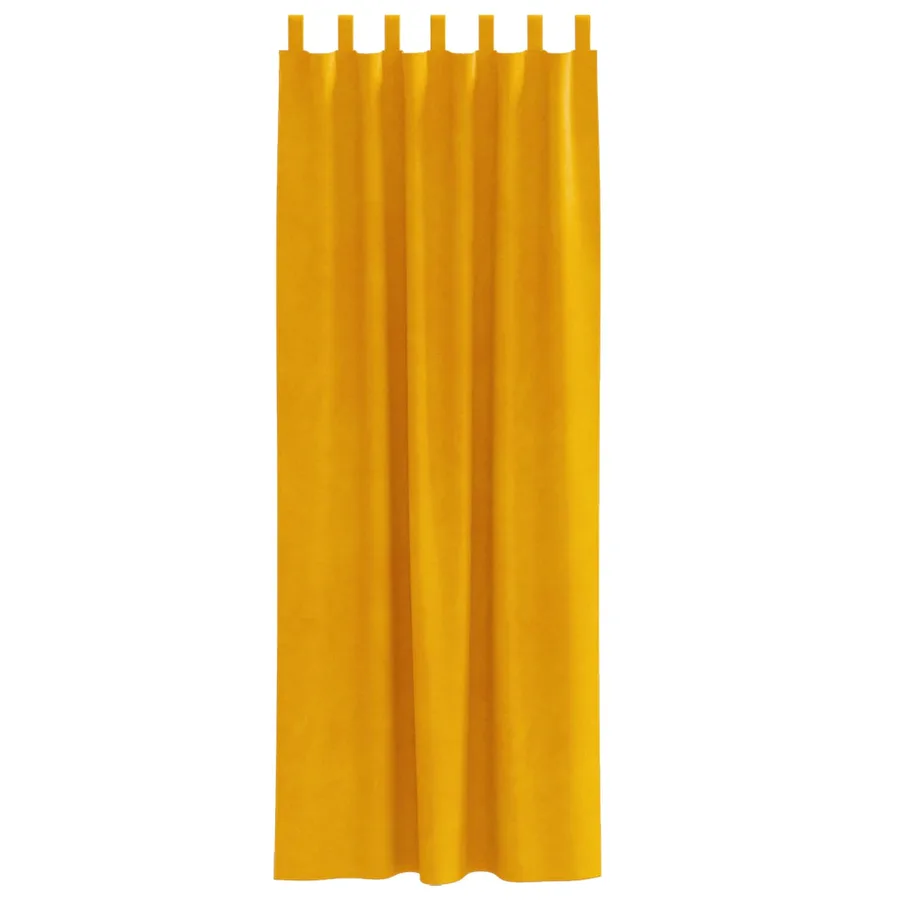 Rideaux occultants 2 pcs Jaune moutarde 140 x 245 cm Velours - 5