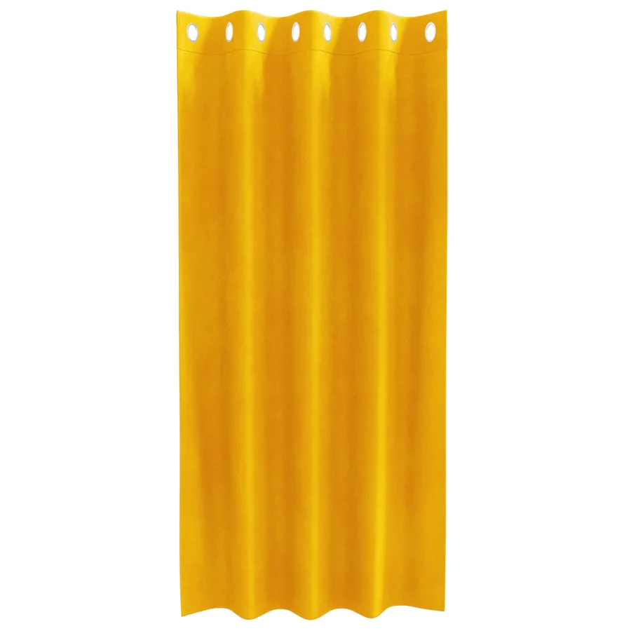 Rideaux occultants 2 pcs Jaune moutarde 140 x 175 cm Velours - 5