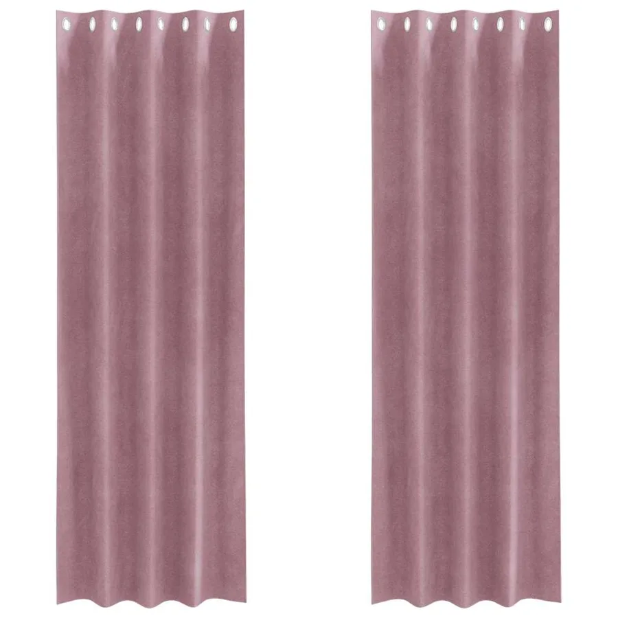 Rideaux occultants 2 pcs Rose foncé 140 x 245 cm Velours - 2