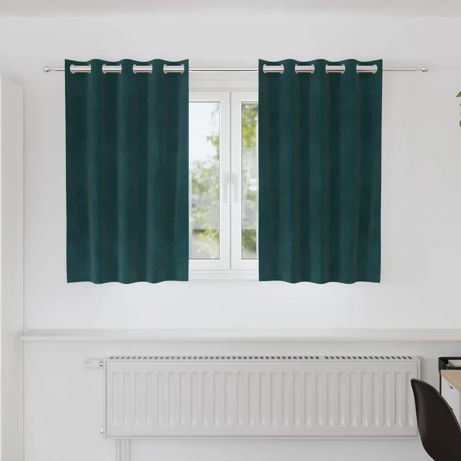 Rideaux occultants 2 pcs Vert foncé 140 x 140 cm Velours