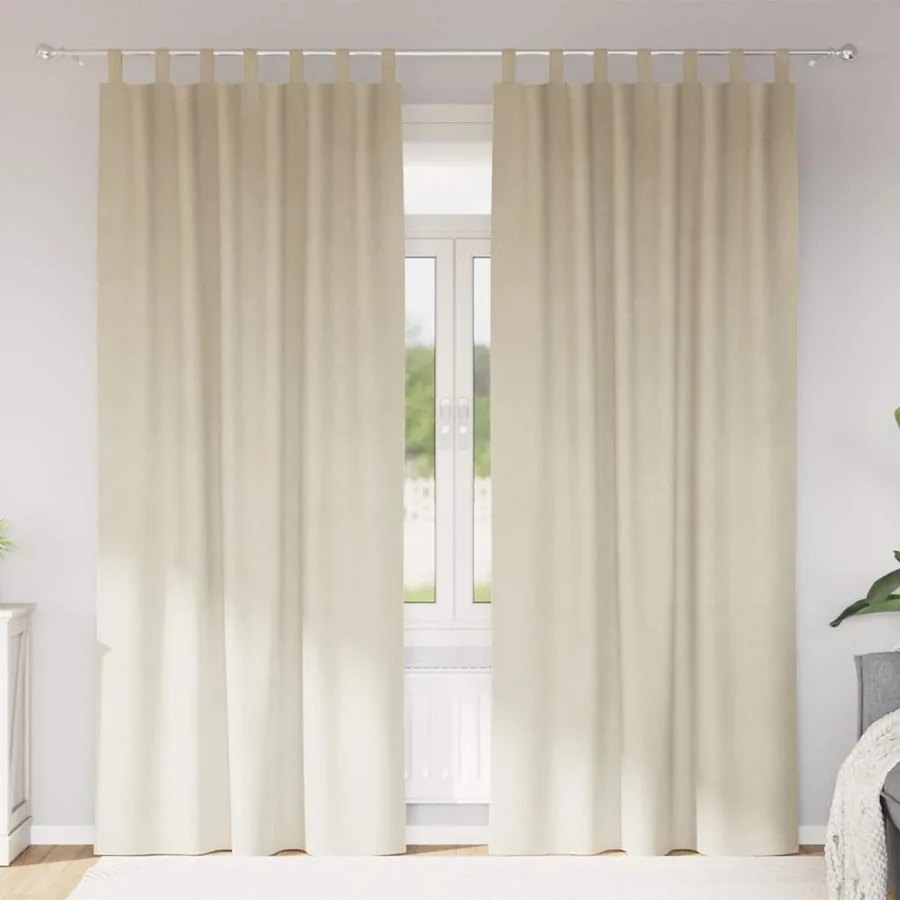 Rideaux occultants 2 pcs Crème 140 x 245 cm Velours