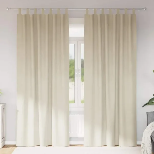 Rideaux occultants 2 pcs Crème 140 x 245 cm Velours