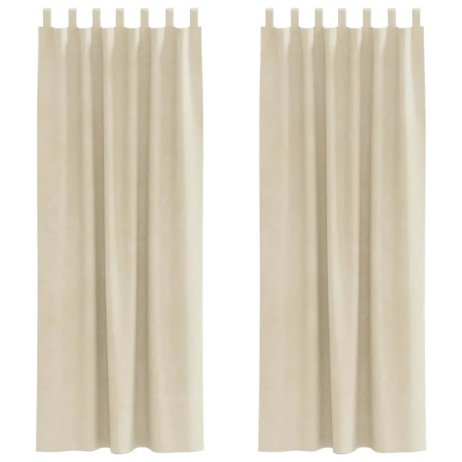 Rideaux occultants 2 pcs Crème 140 x 245 cm Velours - 2