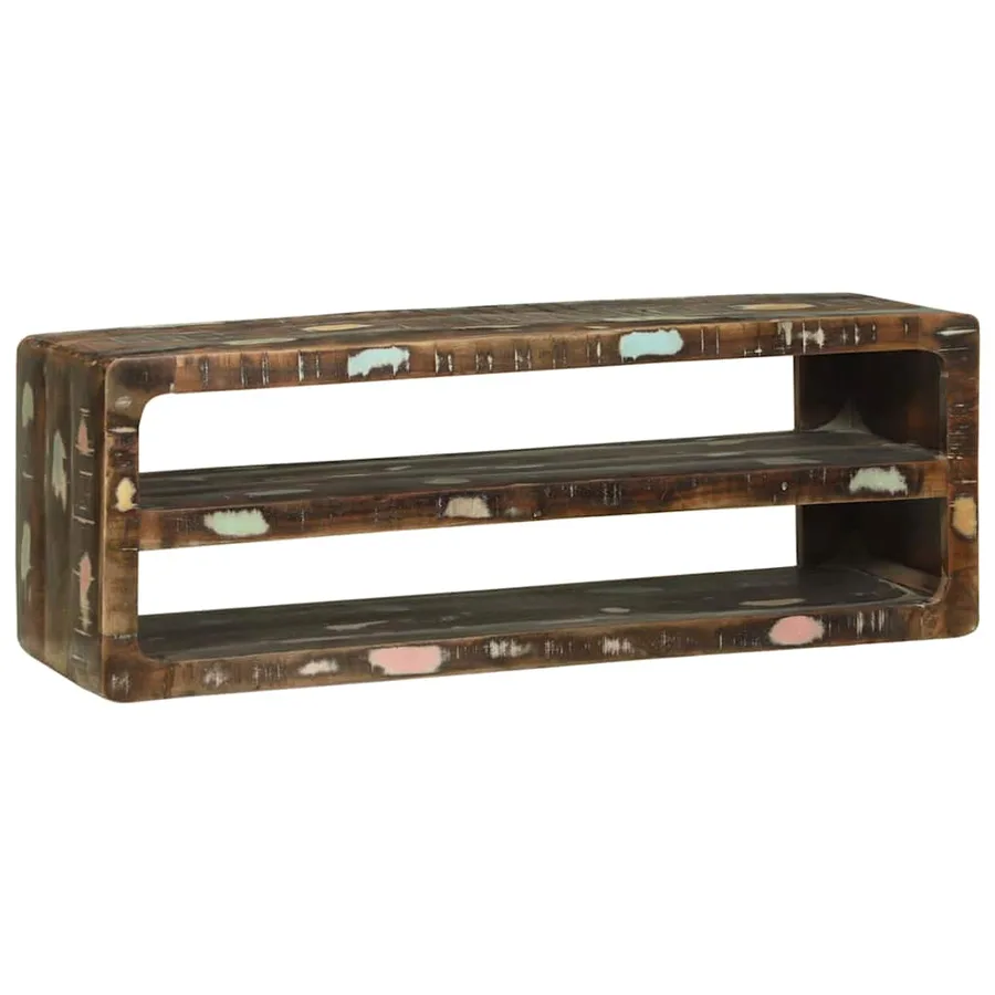 Meuble TV 100 x 32 x 36 cm Bois massif de récupération - 7