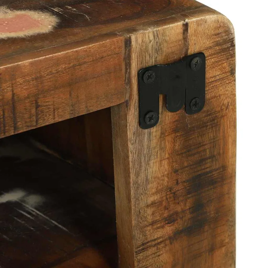 Meuble TV 100 x 32 x 36 cm Bois massif de récupération - 9