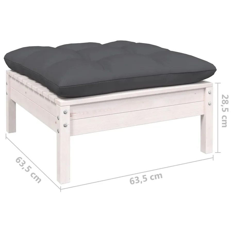 Salon de jardin 3 pcs avec coussins Bois de pin massif - 9