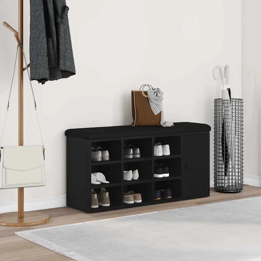 Banc de rangement Chêne noir 102 x 32 x 50 cm Bois d'ingénierie