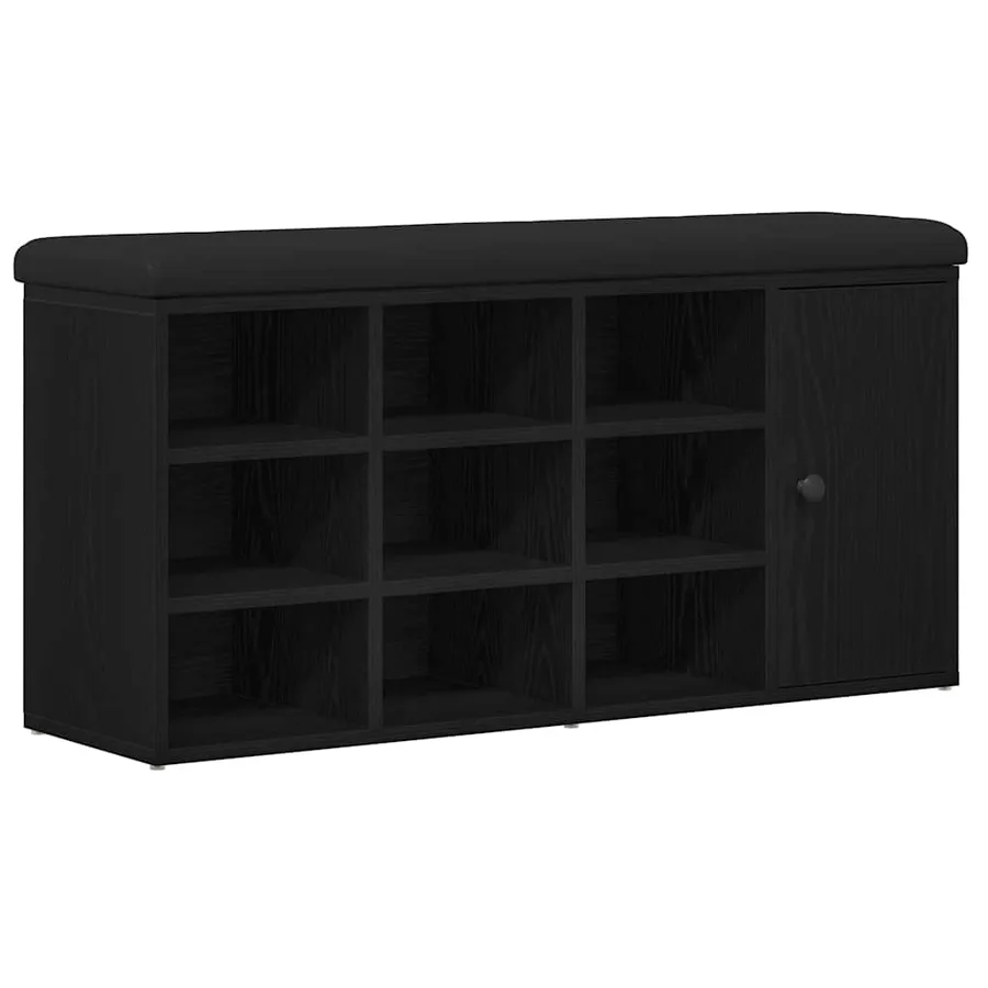 Banc de rangement Chêne noir 102 x 32 x 50 cm Bois d'ingénierie - 2