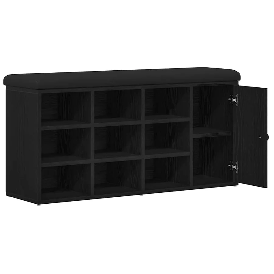 Banc de rangement Chêne noir 102 x 32 x 50 cm Bois d'ingénierie - 5