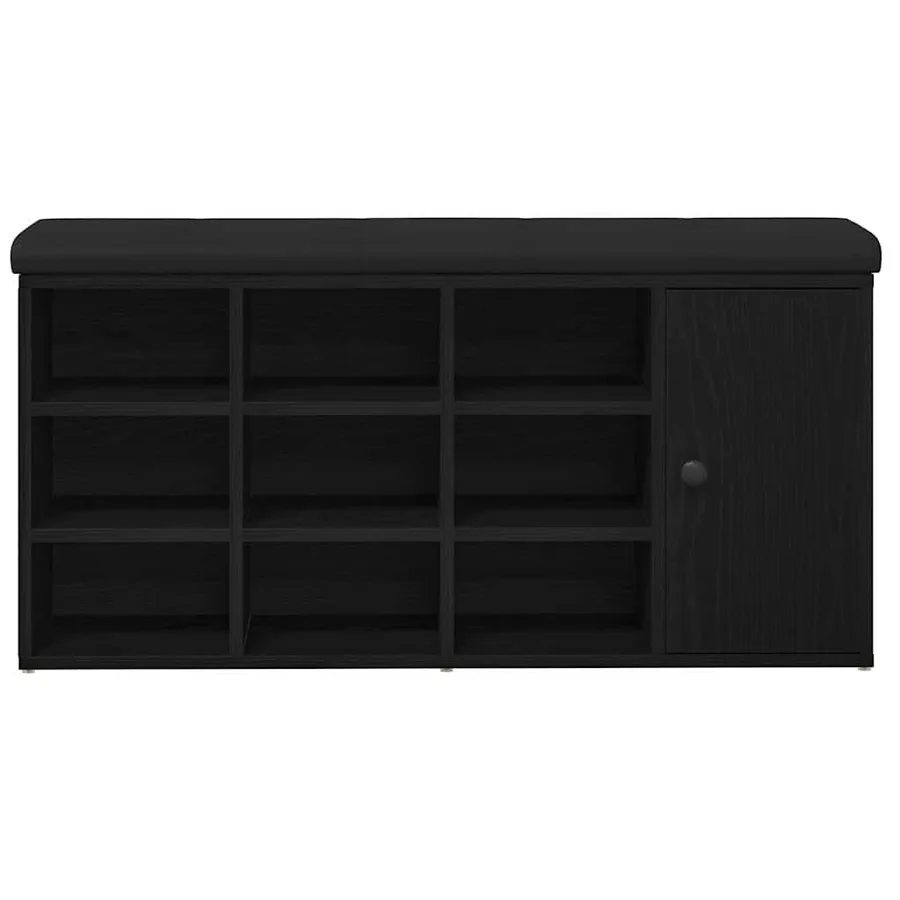 Banc de rangement Chêne noir 102 x 32 x 50 cm Bois d'ingénierie - 6