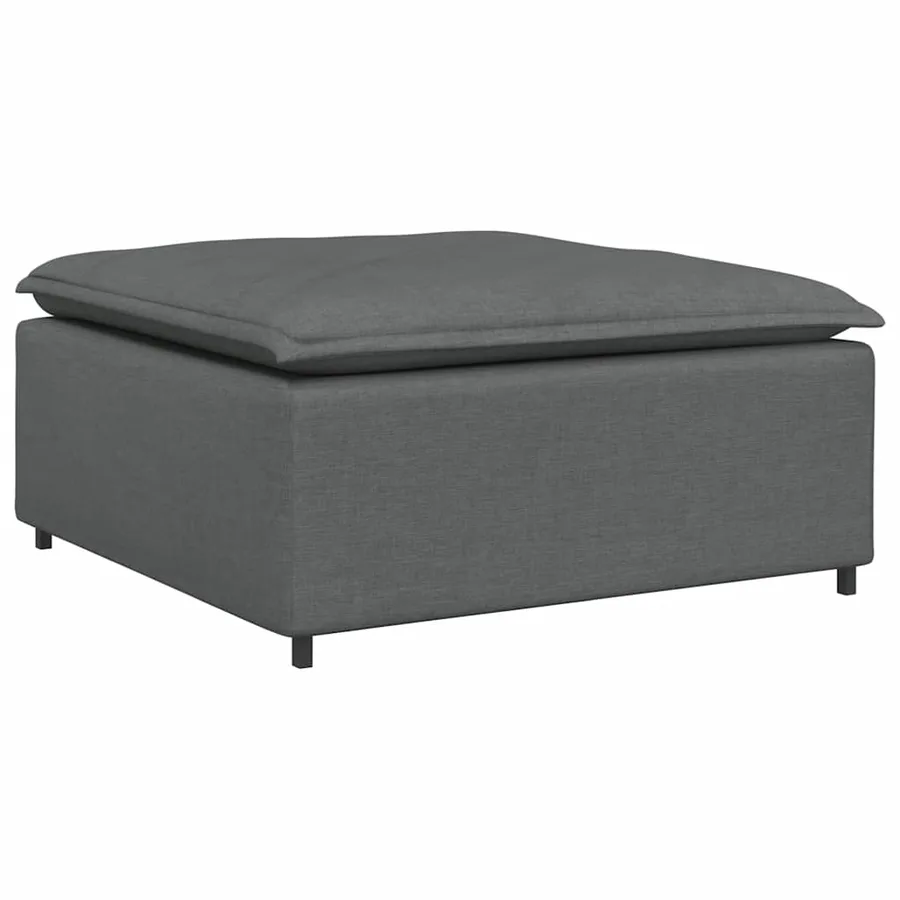 Canapé modulaire et repose-pieds et coussins tissu gris foncé - 5