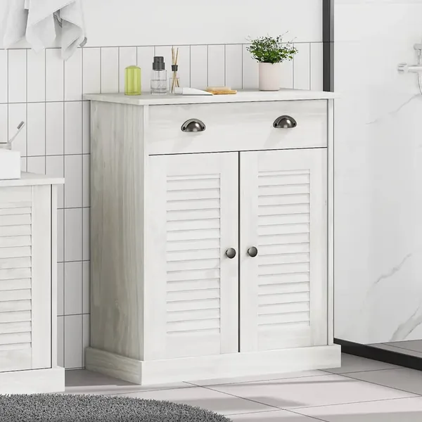 Armoire de salle de bain avec porte VIGO Blanc et Blanc Antique
