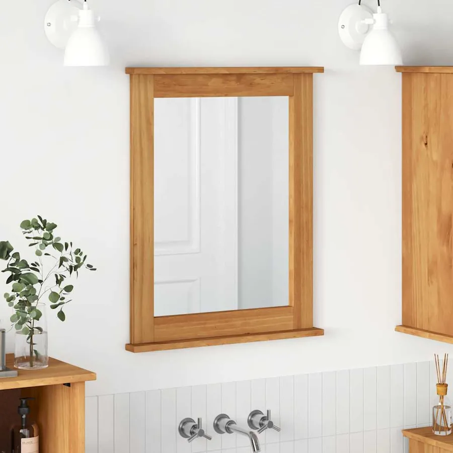 Miroir VIGO Marron miel 55,5 x 5 x 70 cm Bois de pin massif