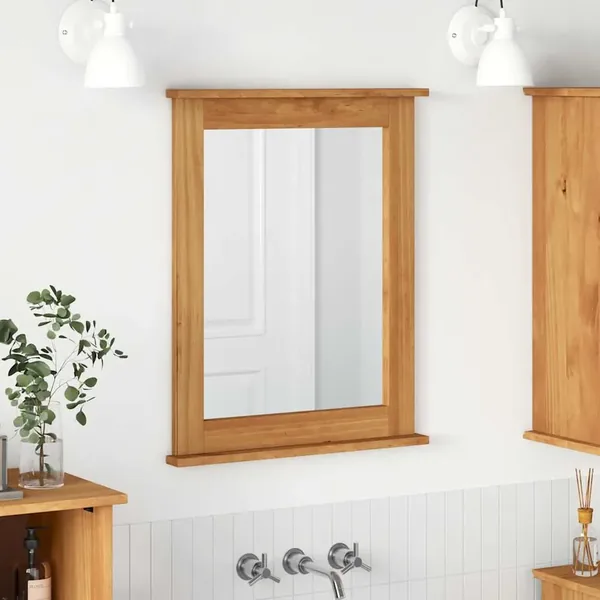 Miroir VIGO Marron miel 55,5 x 5 x 70 cm Bois de pin massif