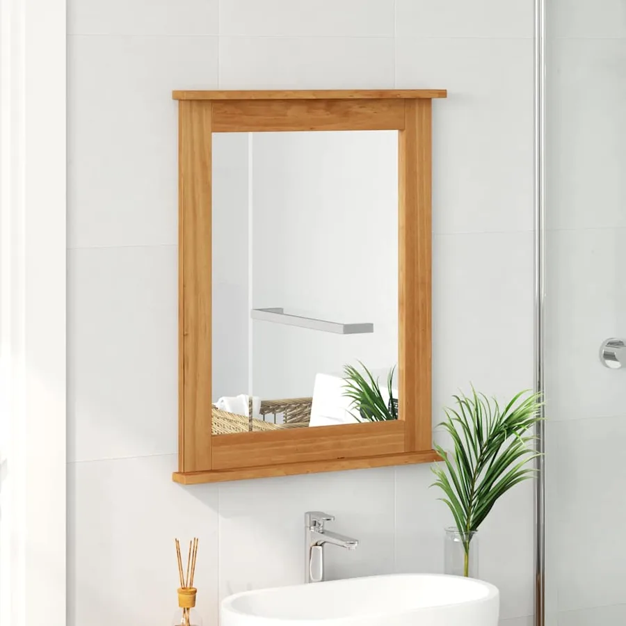 Miroir VIGO Marron miel 55,5 x 5 x 70 cm Bois de pin massif - 3