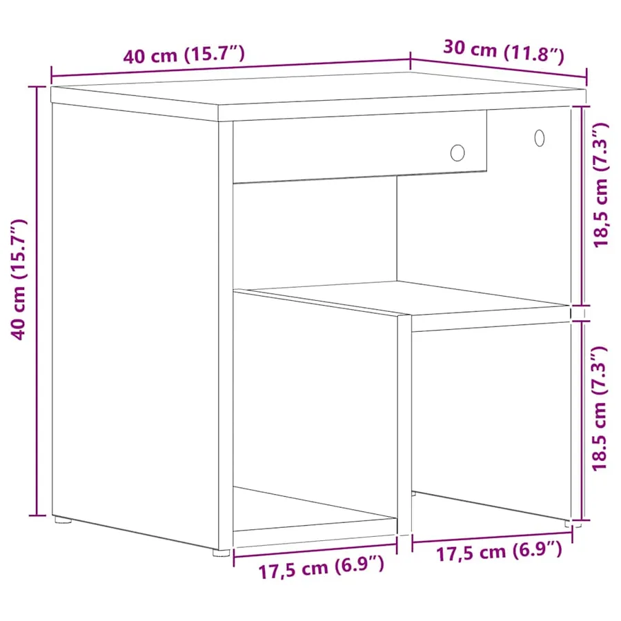 Cabinet de chevet 2 pcs Chêne noir 40 x 30 x 40 cm - 11