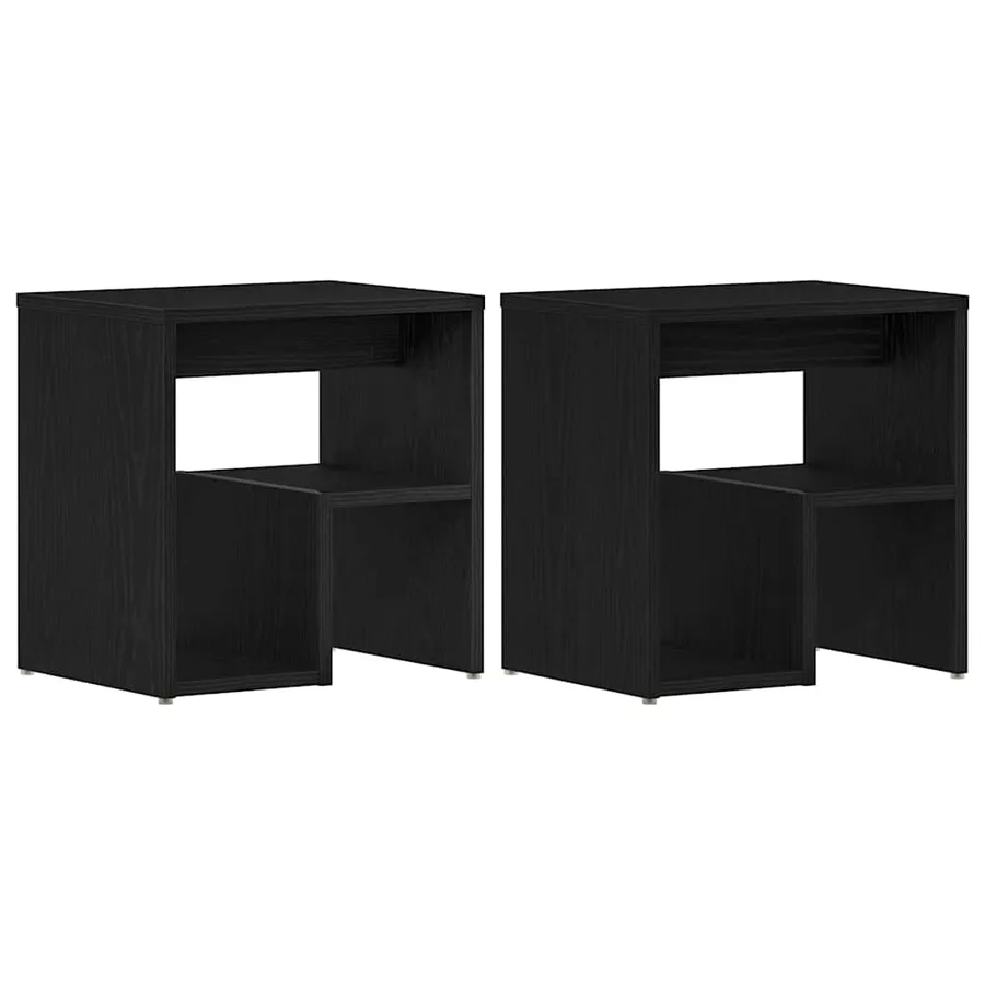 Cabinet de chevet 2 pcs Chêne noir 40 x 30 x 40 cm - 2