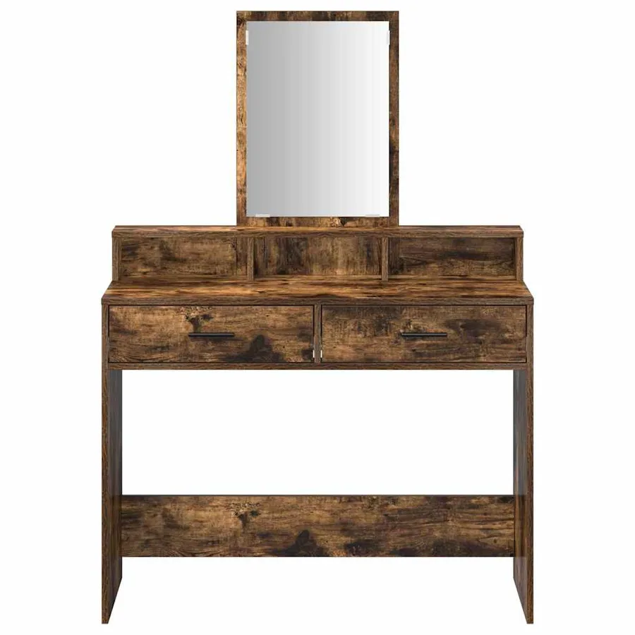 Table de Toilette avec tiroir Chêne fumé 100 x 41 x 140 cm - 6