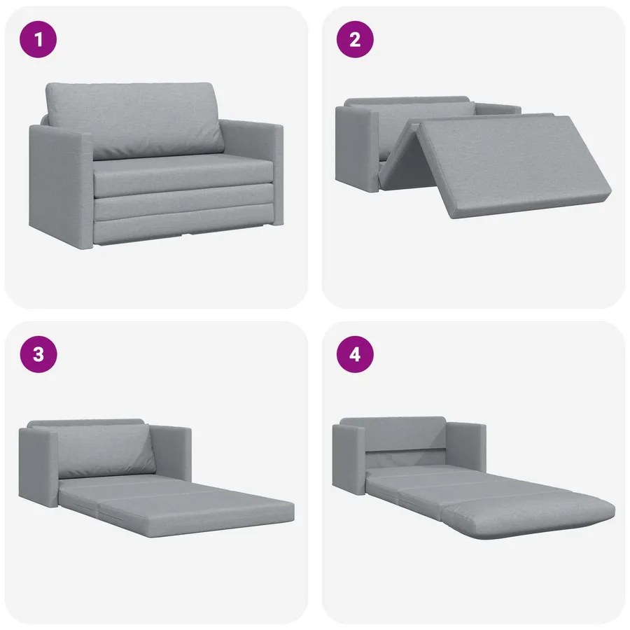 Canapé-Lit 110cm Gris clair tissu - 8